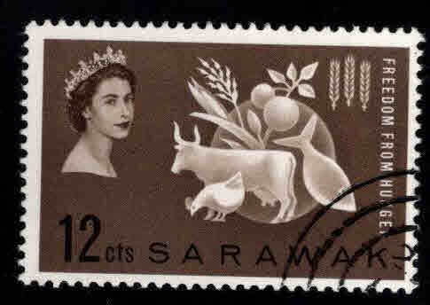 SARAWAK Scott 212 Used FAO, Freedom From Hunger stamp