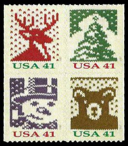 PCBstamps  US #4211/4214a Block $1.64(4x41c)Christmas Knits, MNH, (20)