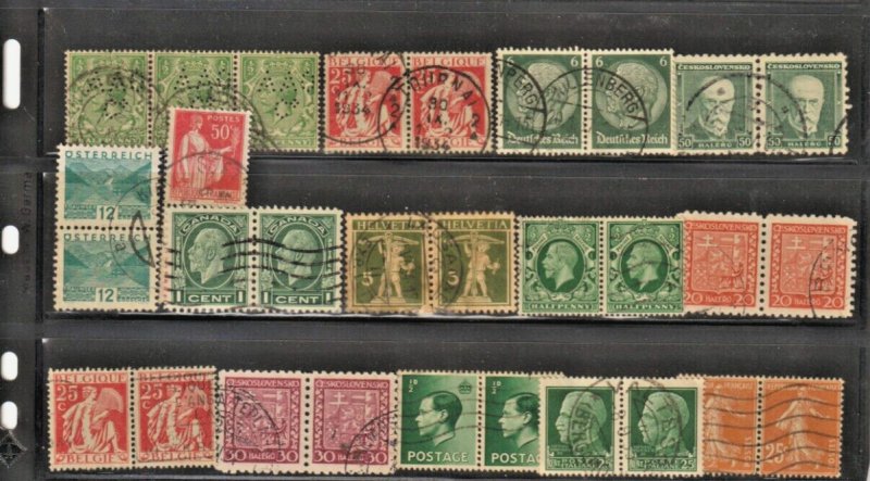 Worldwide stamps collections used Pairs and strips