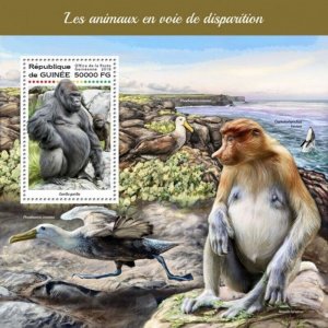 Guinea - 2018 Endangered Animals - Stamp Souvenir Sheet - GU18222b