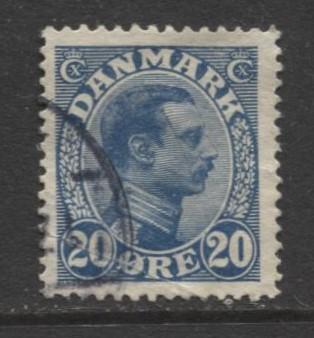 Denmark - Scott 103 - King Christian X Issue -1913 - Used - Single 20o Stamp