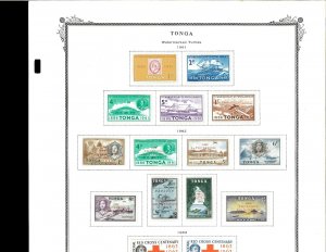 Tonga 1886-1961 all mint (2 used) Hinged on Scott Specialty Pages