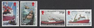 British Antarctic Territory #289-92 MNH set, Survey ships, issued 2000