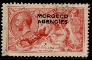 MOROCCO AGENCIES GV SG54, 5s rose red, USED. Cat £120.