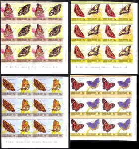 St. Vincent Grenadines Union Is. Sc# 194-197 MNH Blocks/12 IMPERF 1985 