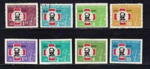 Albania stamps #649 - 652, both perf and imperf sets, 1963,  CV $63.05