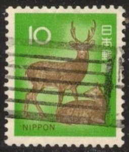 JAPAN 1972,  10y  #1069 FINE USED,  SIKA DEER