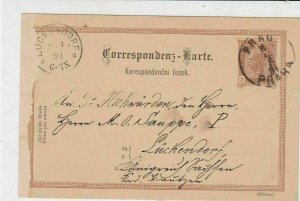 Austria 1891 Prague Cancel  vintage Stamp Card ref R 19540