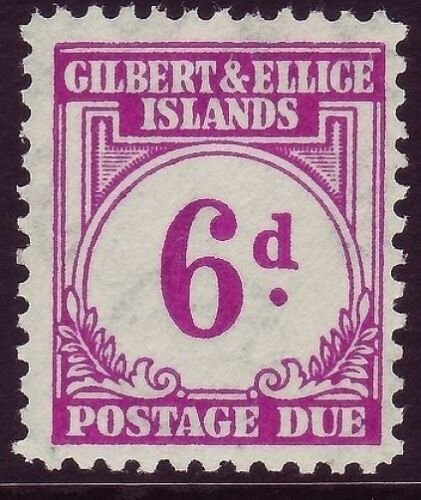 GILBERT & ELLICE ISLANDS SG D6, 6d purple, NH MINT. Cat £21. 