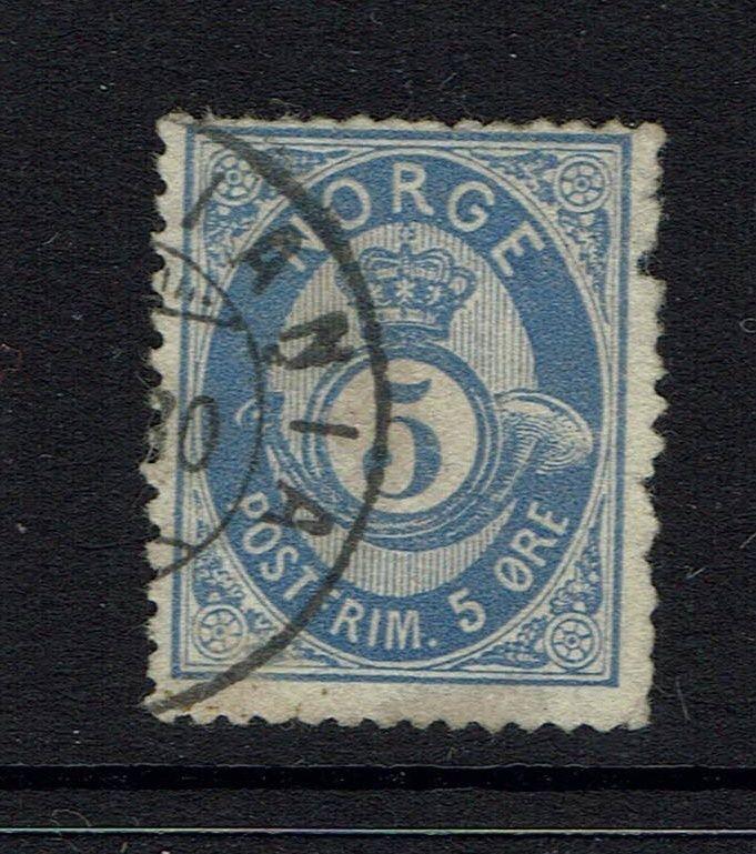 Norway SC# 24, Used, Pulled right perf - Lot 041617