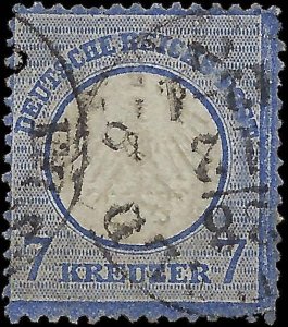 c1872 Germany 7kr - Sc# 10 - Solid with Some Short Perfs - Cat= $85!