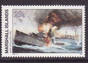 Marshall Islands-Sc#300- id7-unused NH 29c Java Sea battle-Ships-WWII-1991-92-