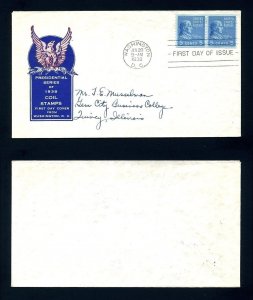 # 845 pair First Day Cover addressed with Ioor cachet dated 1-20-1939