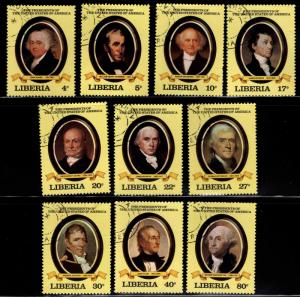 LIBERIA Scott 901-910 Used CTO  US President stamp set 1981