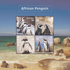 Gambia 2014 - African Penguin - Sheet of 4 stamps - Scott #3562 - MNH