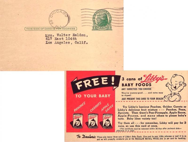 United States Illinois Chicago c1947 machine  Postal Card  Reverse Red and Bl...