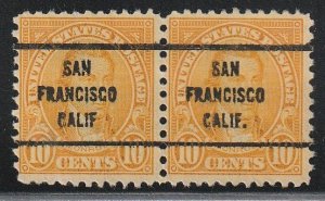 Precancel - San Francisco, CA - PSS 642-63 - Joined pair - No period