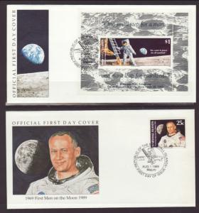 Marshall Islands 232-238 Moon Landing 1989 S/7 U/A FDC