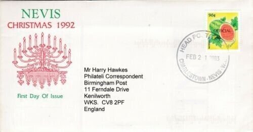 Nevis 1999 Charlestown-Kenilworth UK Illustrated Cover typed VGC