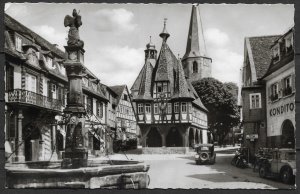 Germany Postcard Michelstadt in the Odenwald, Ancient Market Square & Fountain