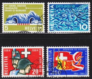 Switzerland Scott 434-37 complete set F to VF used.