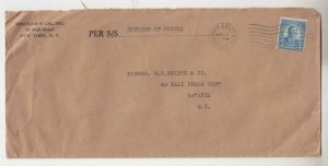 UNITED STATES, 1936 long cover, 5c. New York to Neth. East Indies,Empress Russia