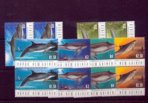 Papua New Guinea 2003 Dolphins Wildlife Endangered Set Pairs MNH Pap11