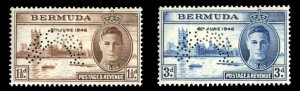 Bermuda #131-132S (SG 123-124s) Cat£130, 1946 Peace, set of two, perforated ...