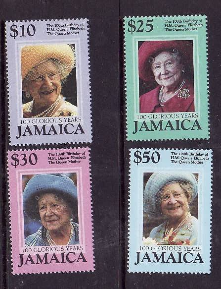 Jamaica-Sc#926-9-Unused NH set-Queen Mother-100th Birthday-2000-