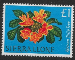 SIERRA LEONE SG254 1963 £1 FLOWERS DEFINITIVE MNH