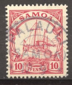 Samoa  Yacht 10 Pf, PALAULI VF ++ used, RARE Cancel