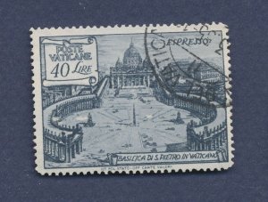 VATICAN - Scott E11 - perf 14 - used - 1949