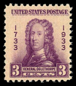 US Sc 726 MNH - 1933 3¢ Gen. James Oglethorpe