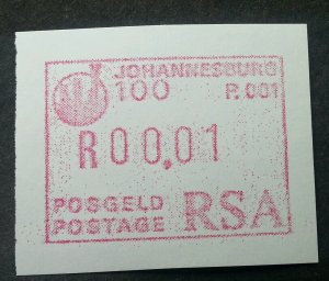 South Africa RSA JOHANNESBURG 1986 ATM (frama label stamp) MNH