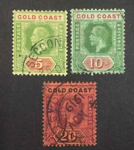 MOMEN: GOLD COAST SG #82-84 1913-21 USED £310 LOT #64067