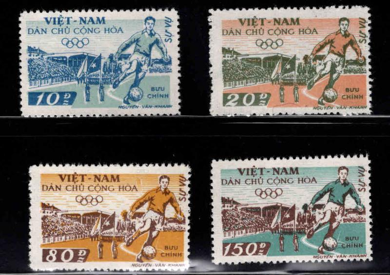 North Vietnam. o29-o32 Official Olympic Soccer set  NGAI,