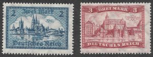 MH 1924 German Postage Stamps, Scott #338* & #339*