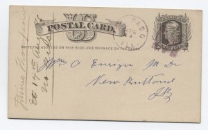 1876 El Paso IL postal card large M letter fancy cancel [6214.70