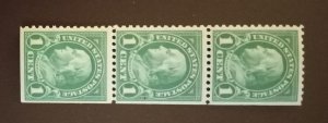 US #632 MNH-OG Pair/STRIP Of (3) Straight Edge R 1927