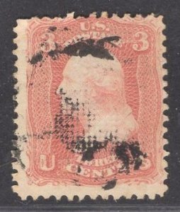 US Stamp #88 3c Rose Washington E Grill USED SCV $30.00