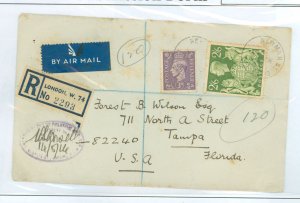 Great Britain 249A Three 1940s covers all from noted British stamp dealers to USA including 2 reg. and FDC for London 1948 Olymp