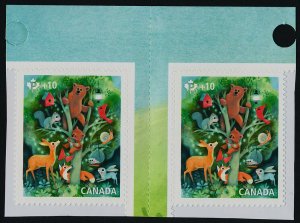 Canada B30 gutter pair MNH Community Foundation, Animals, Bird, Butterfly