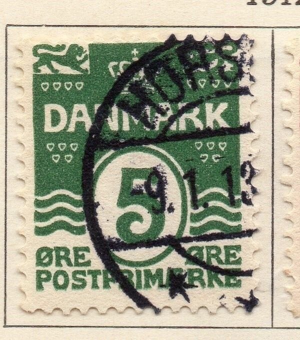 Denmark 1912 Early Issue Fine Used 5ore. 114252