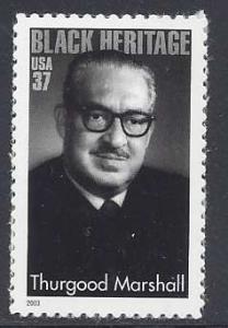 Catalog # 3746 Thurgood Marshall Black Heritage  Single 37 cent Stamp