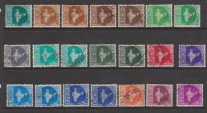 India Sc#275-288,302-315 Range x 21 Used Watermarks Unchecked