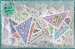 190 different Triangle Stamps packet