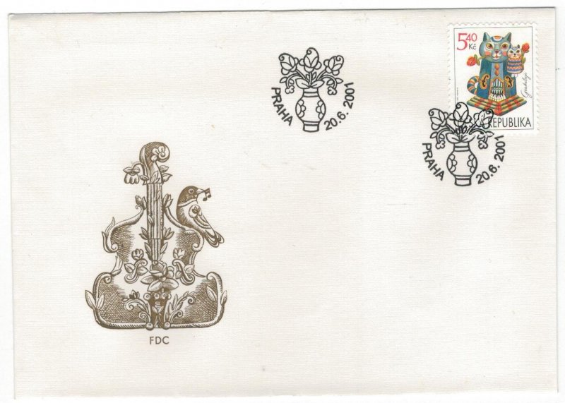 Czech Republic 2001 FDC Stamps Scott 3149 Music Animals Cat Musical Instruments