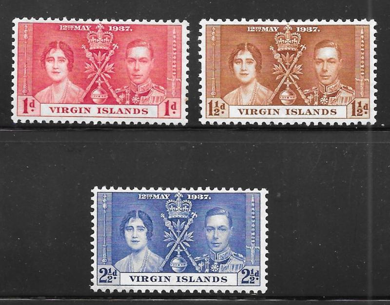 British Virgin Islands 73-75: King George VI and Queen Elizabeth, MH, MHR, F-VF