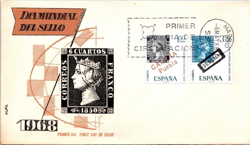 Spain 1968 FDC - World Stamp Day - Madrid - F66547