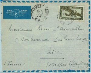 91225 -  INDOCHINE - Postal History - AIRMAIL COVER from TANKIN to FRANCE 1939